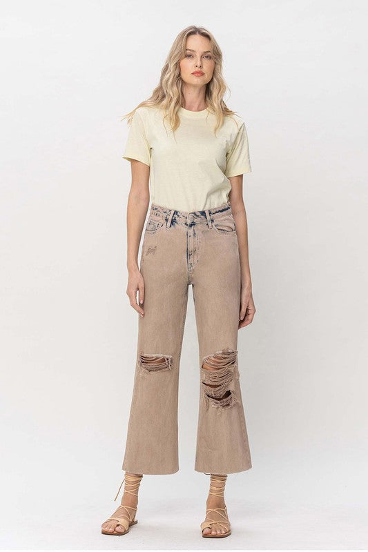 90s Vintage Crop Flare Jeans