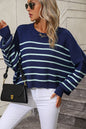 Take What You Get Striped Dropped Shoulder Sweater