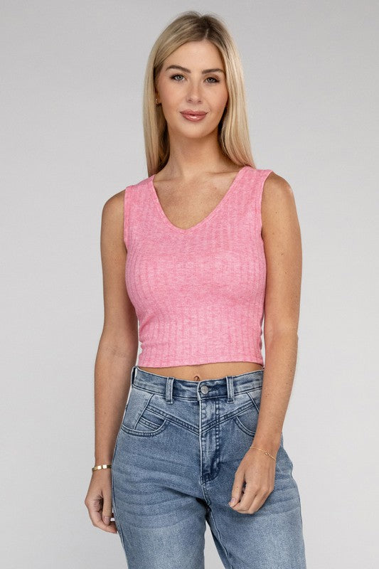 Zenana Closed Door Crop Tank