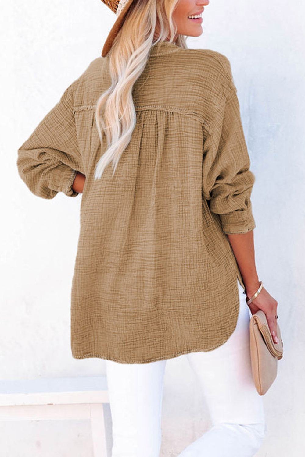 Marin Textured Long Sleeve Blouse