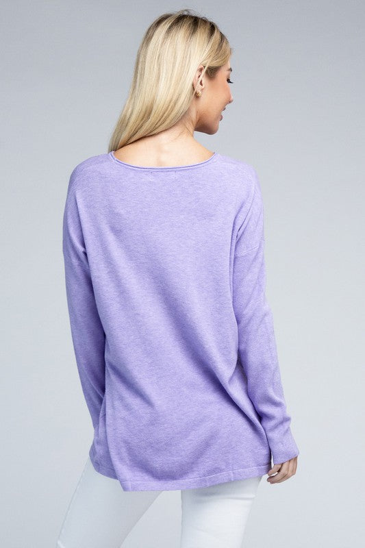 Zenana Front Pockets Sweater