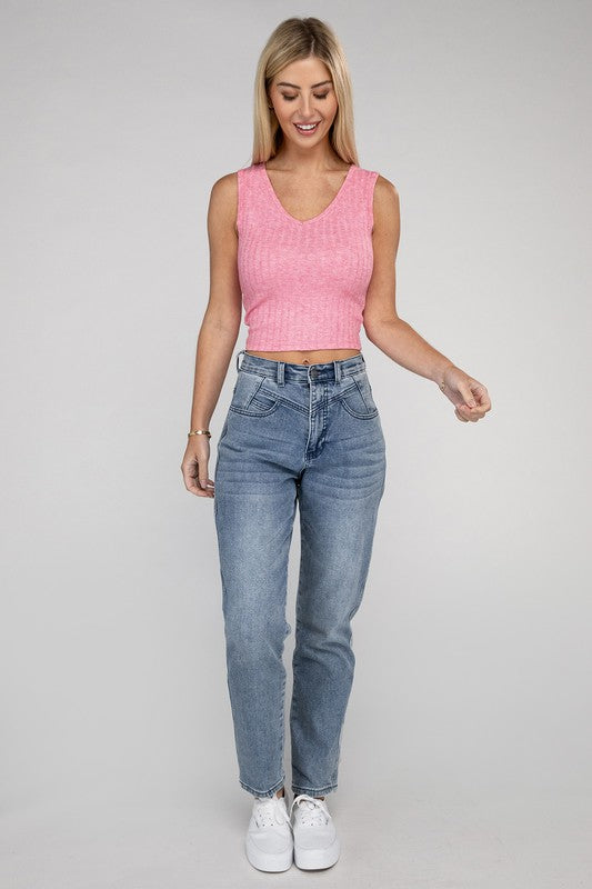 Zenana Closed Door Crop Tank