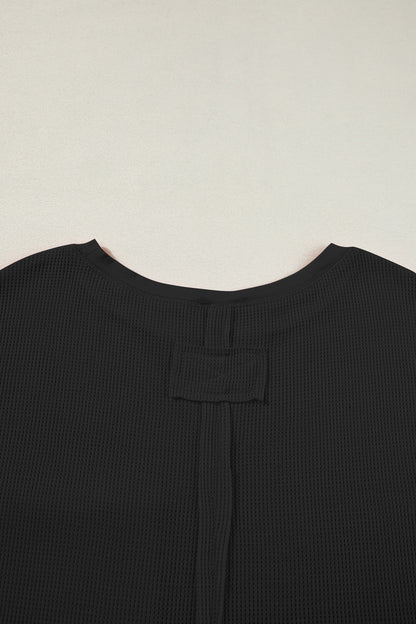 On A Daily Basis Waffle- Knit Top and Shorts Set