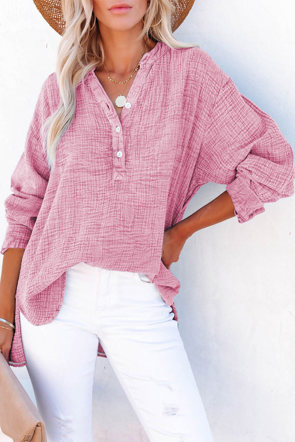 Marin Textured Long Sleeve Blouse