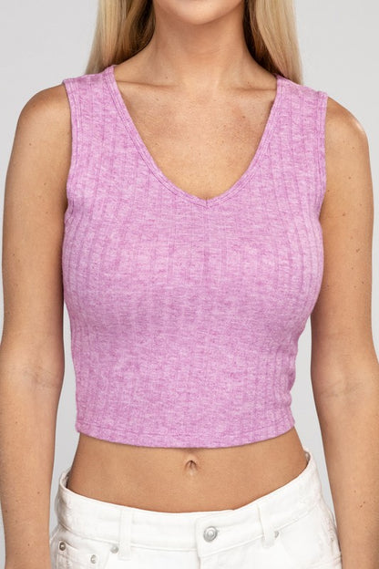 Zenana Closed Door Crop Tank