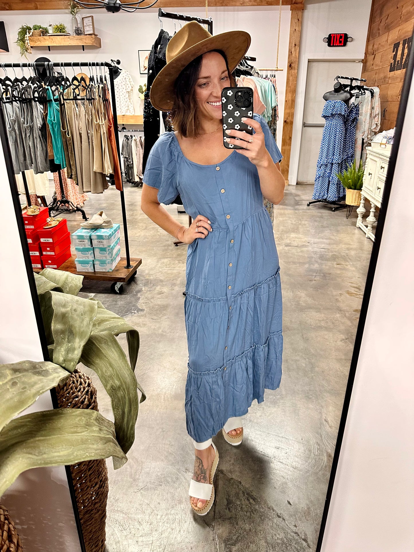 Miles Ahead Buttoned Dress