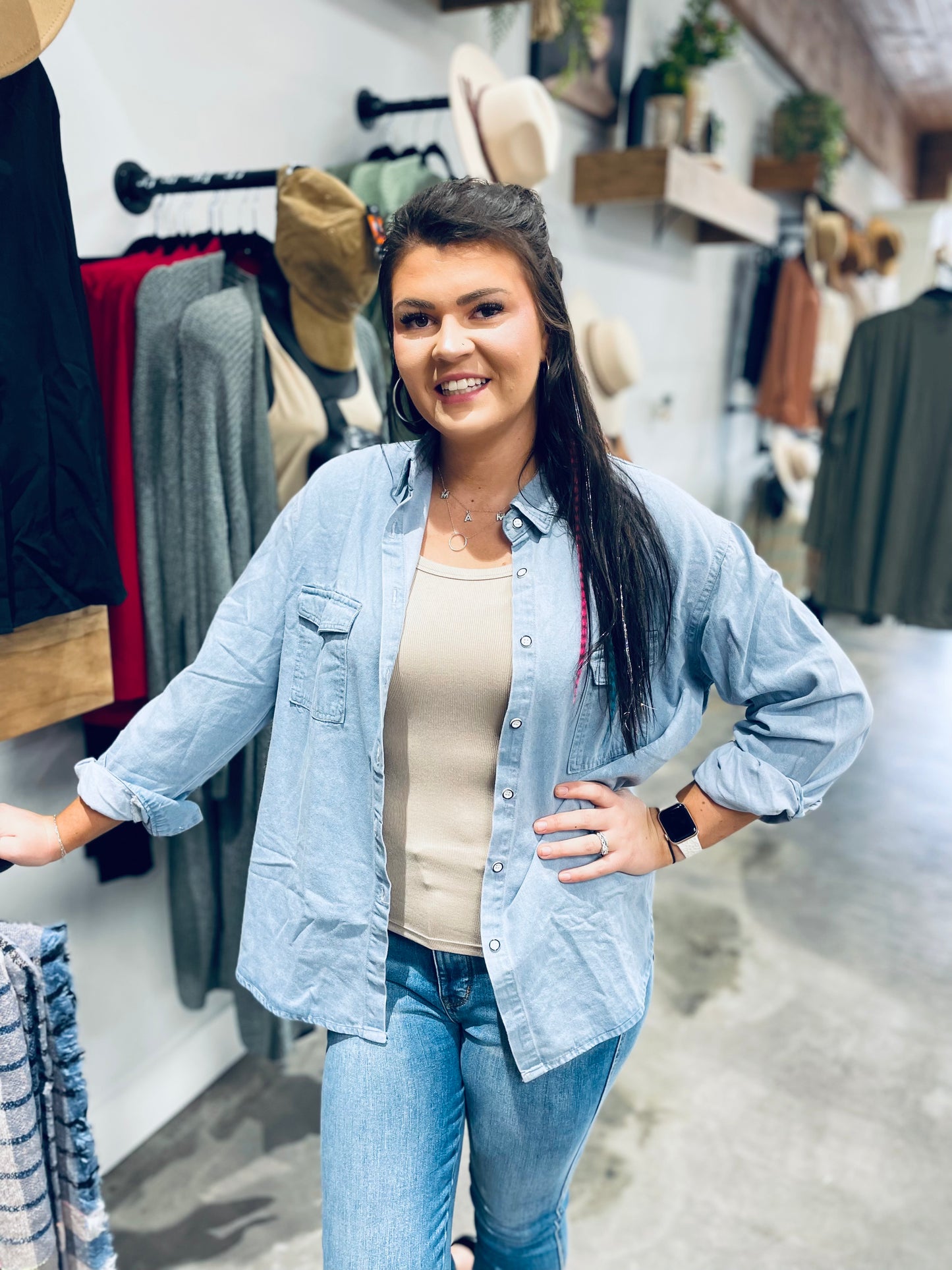 Only In The Country Denim Top