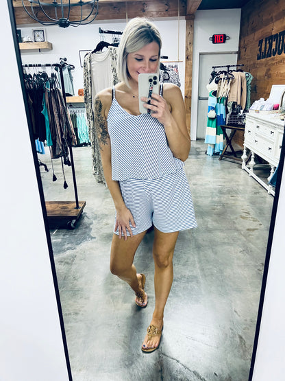 Let It Happen Romper in Blue