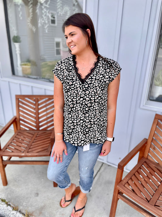 Wild Heart Lace Trim Top