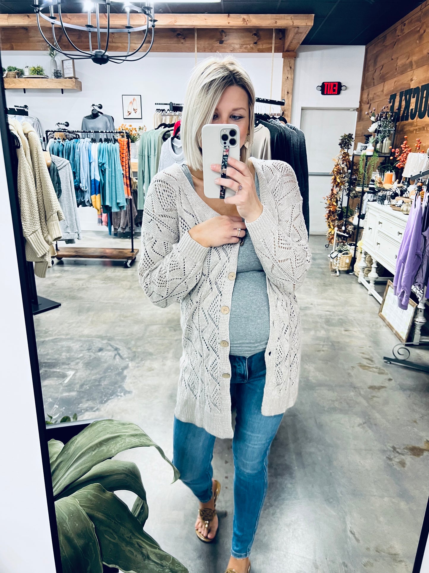 V-Neck Long Sleeve Cardigan