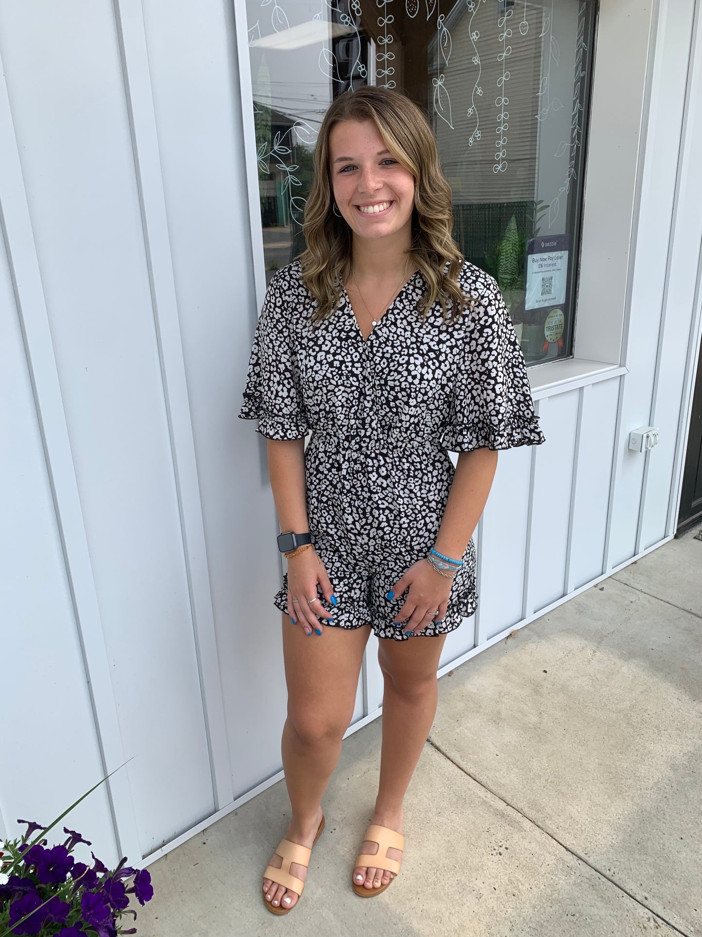 Leopard Ruffled Romper
