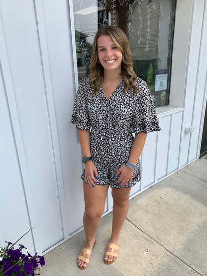 Leopard Ruffled Romper