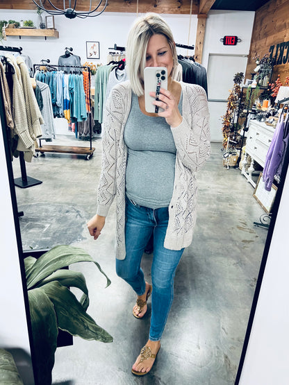 V-Neck Long Sleeve Cardigan
