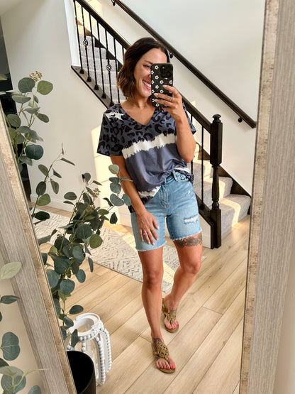 Vervet by Flying Monkey Full Size Distressed Denim Shorts