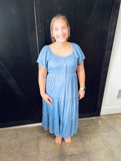 Miles Ahead Buttoned Dress