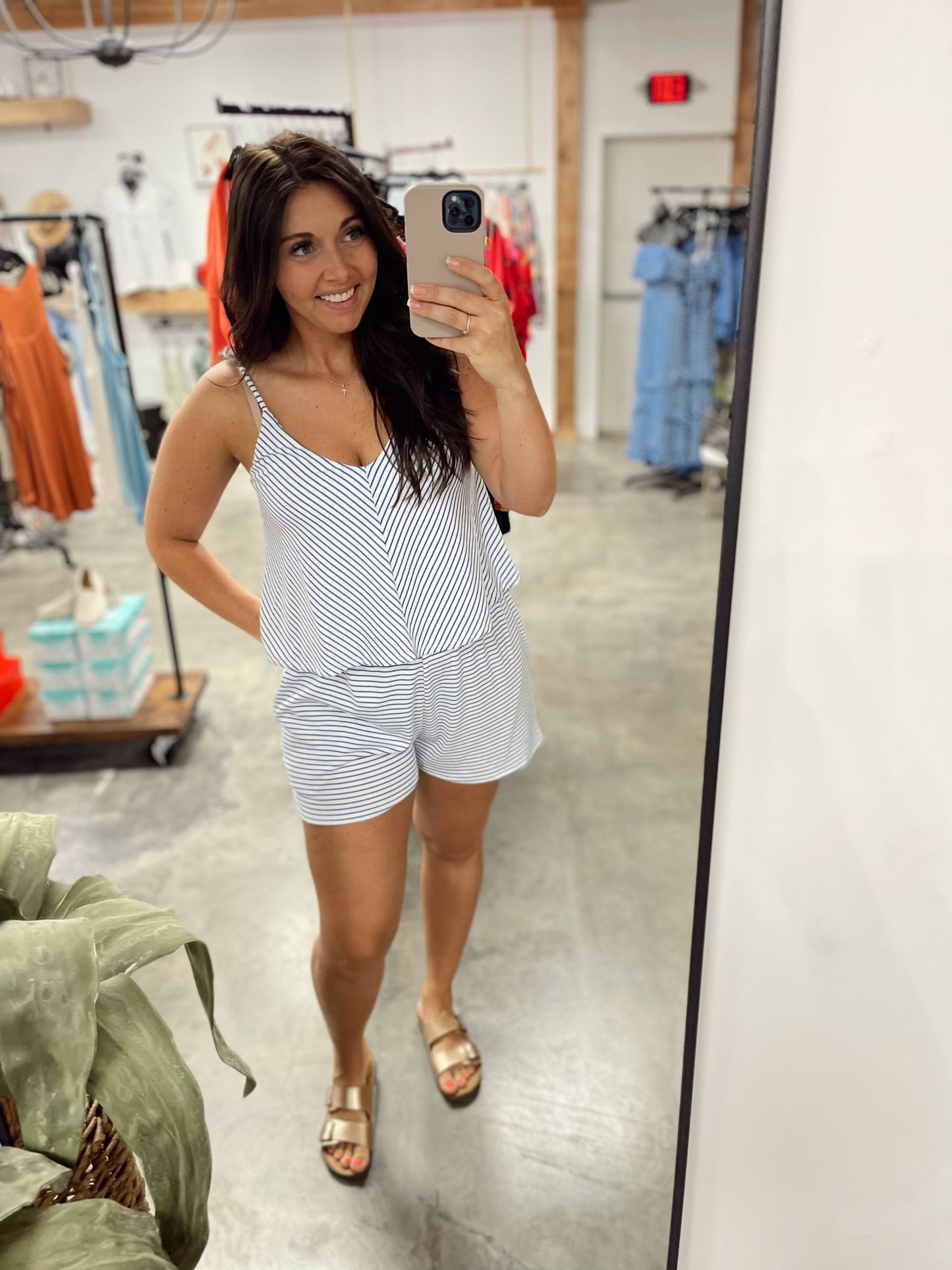 Let It Happen Romper in Blue