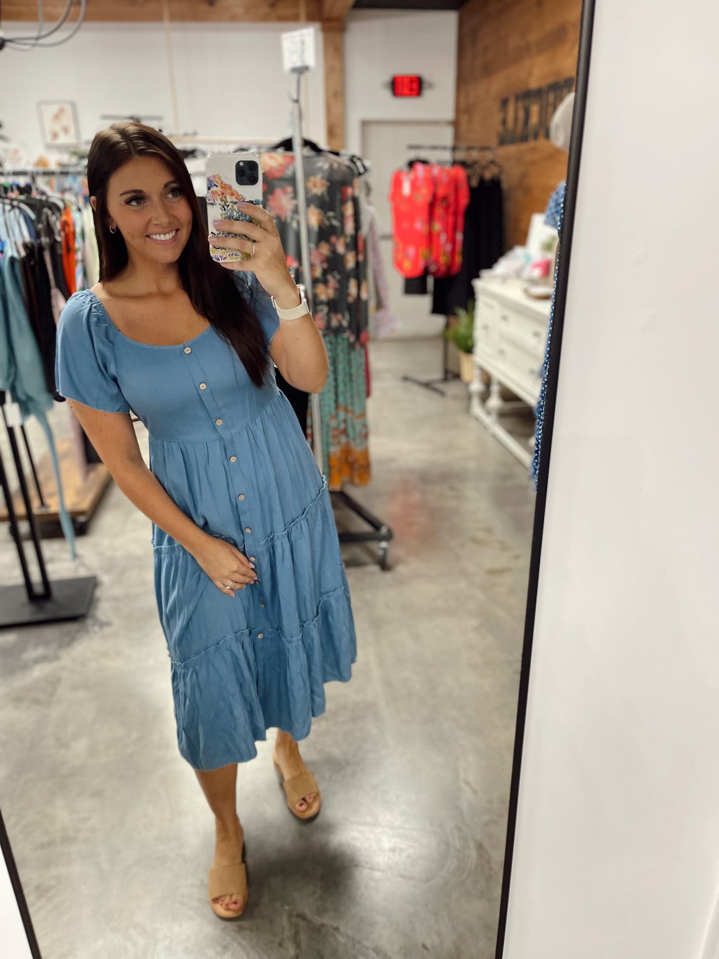 Miles Ahead Buttoned Dress