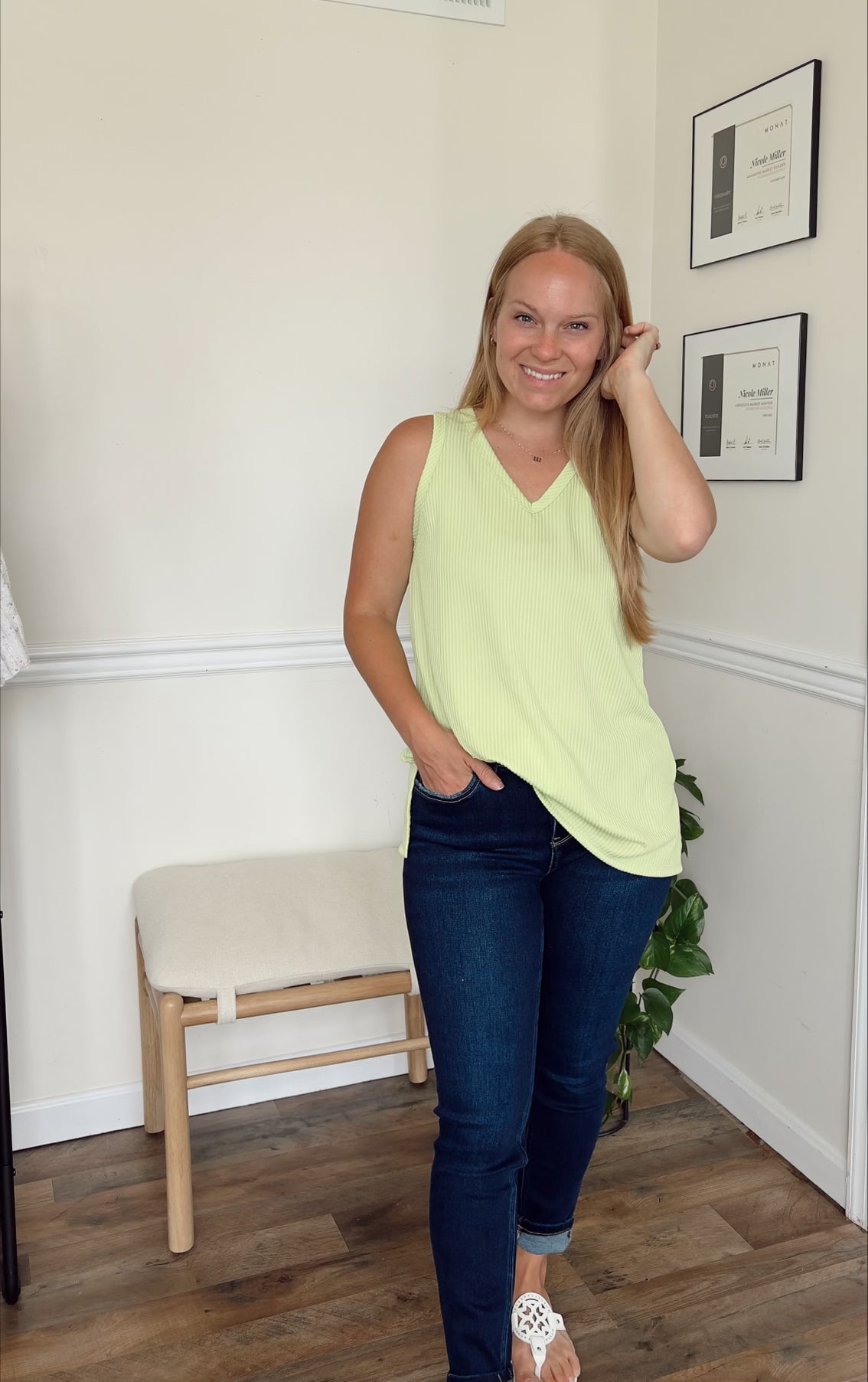 Chance of Sun Ribbed Tank