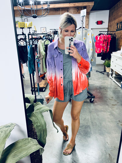 Just Relax Tie-Dye Button Down Top