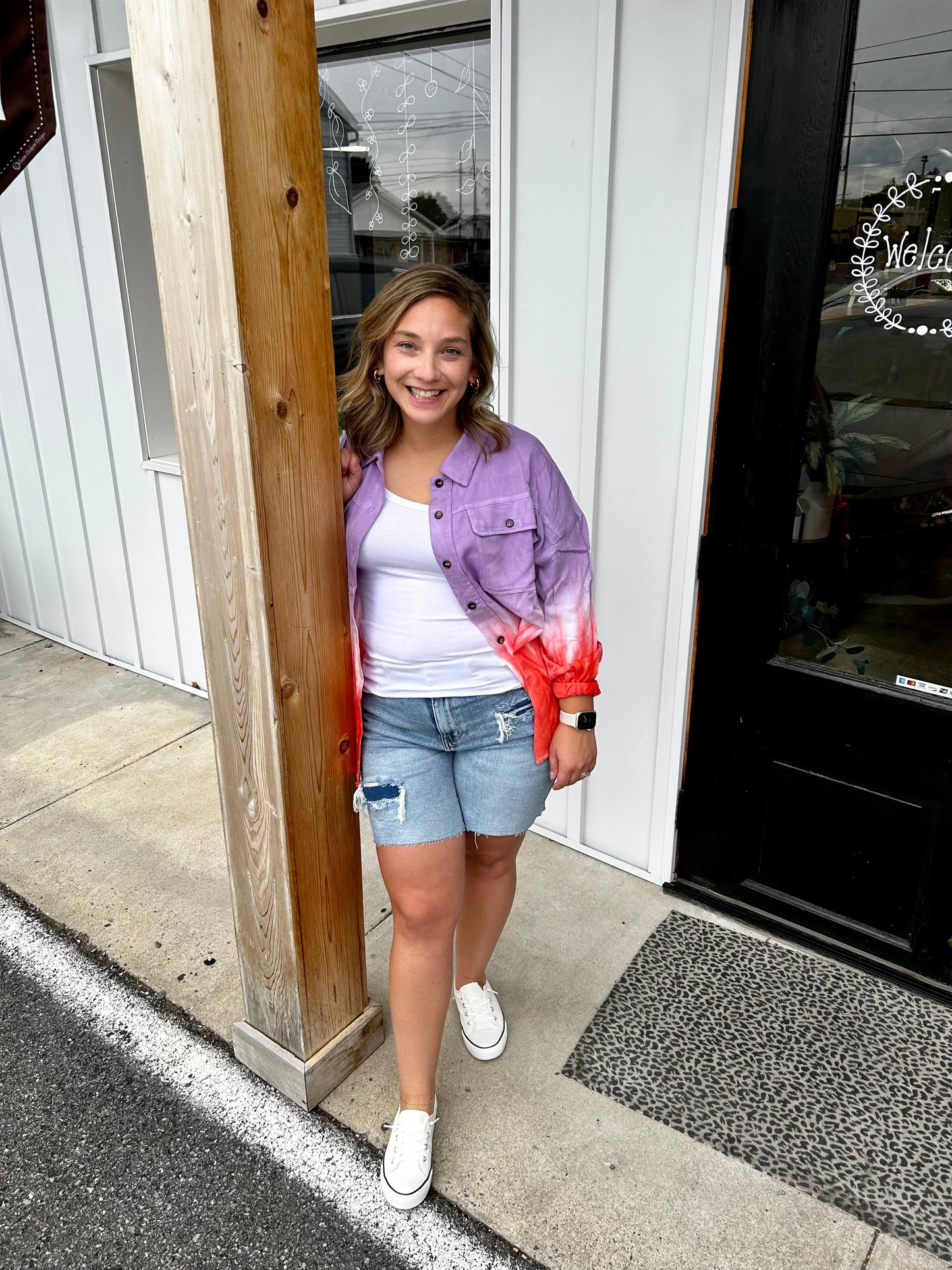 Just Relax Tie-Dye Button Down Top