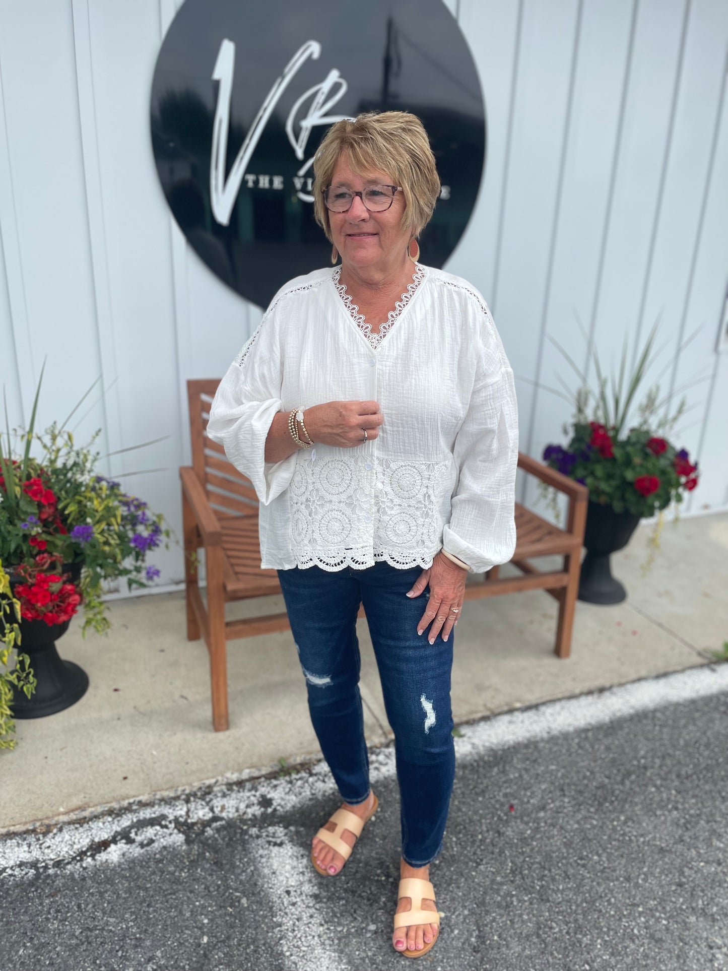 Hard Truth Spliced Lace Blouse