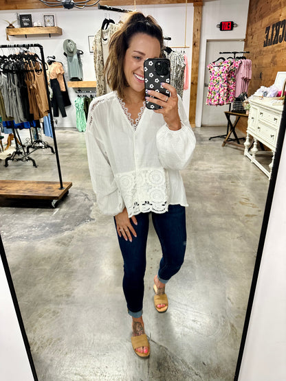 Hard Truth Spliced Lace Blouse