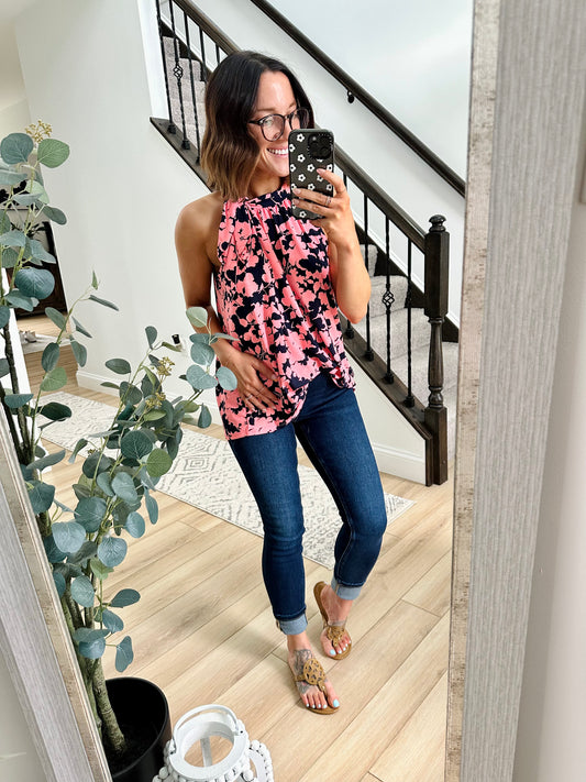 Let It Happen Floral Halter Top