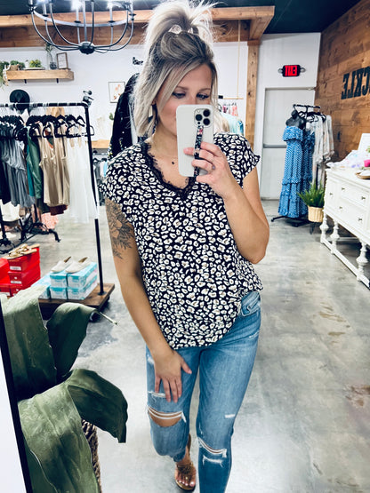 Wild Heart Lace Trim Top