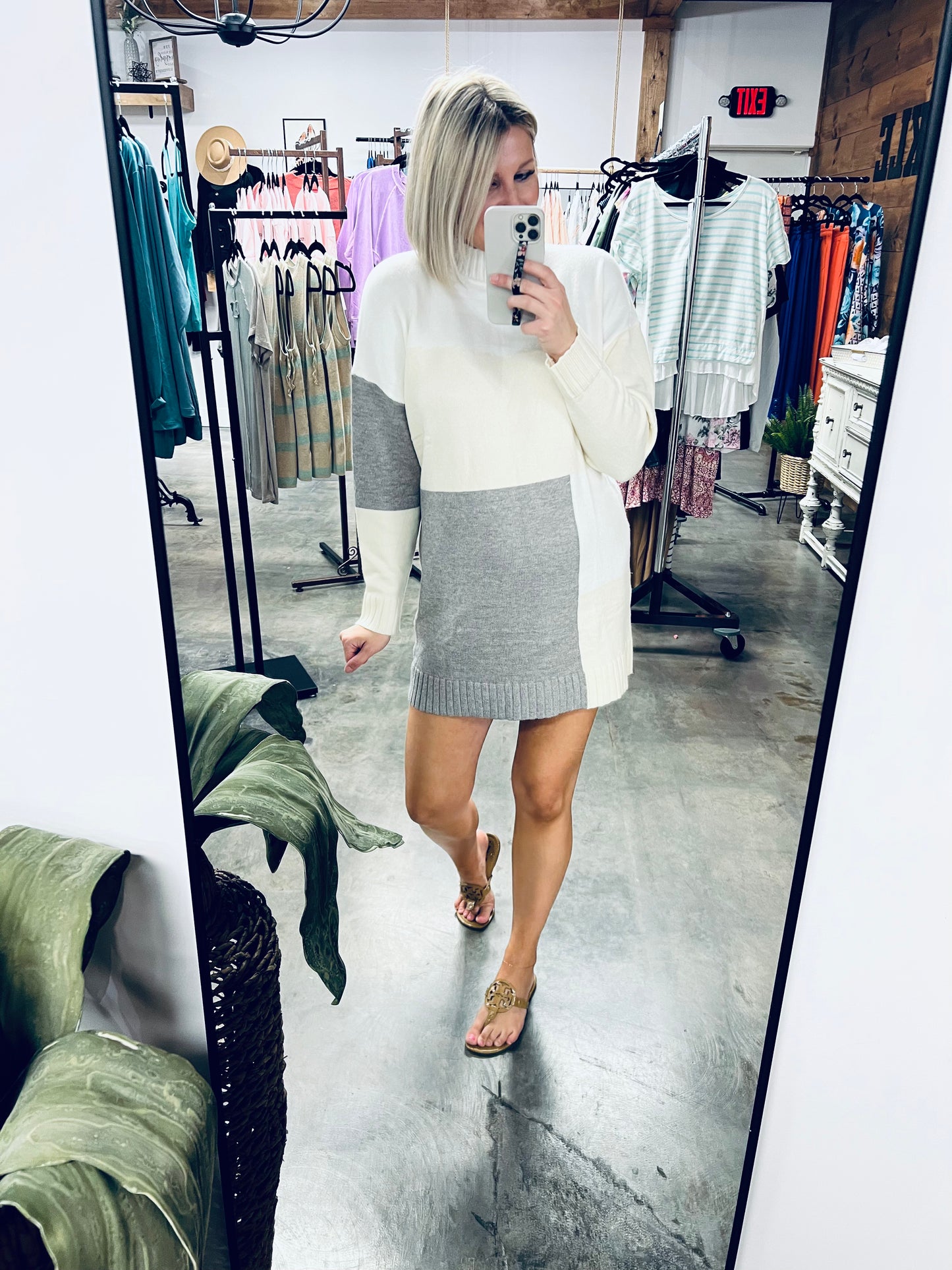 Try To Keep Up Sweater Dress