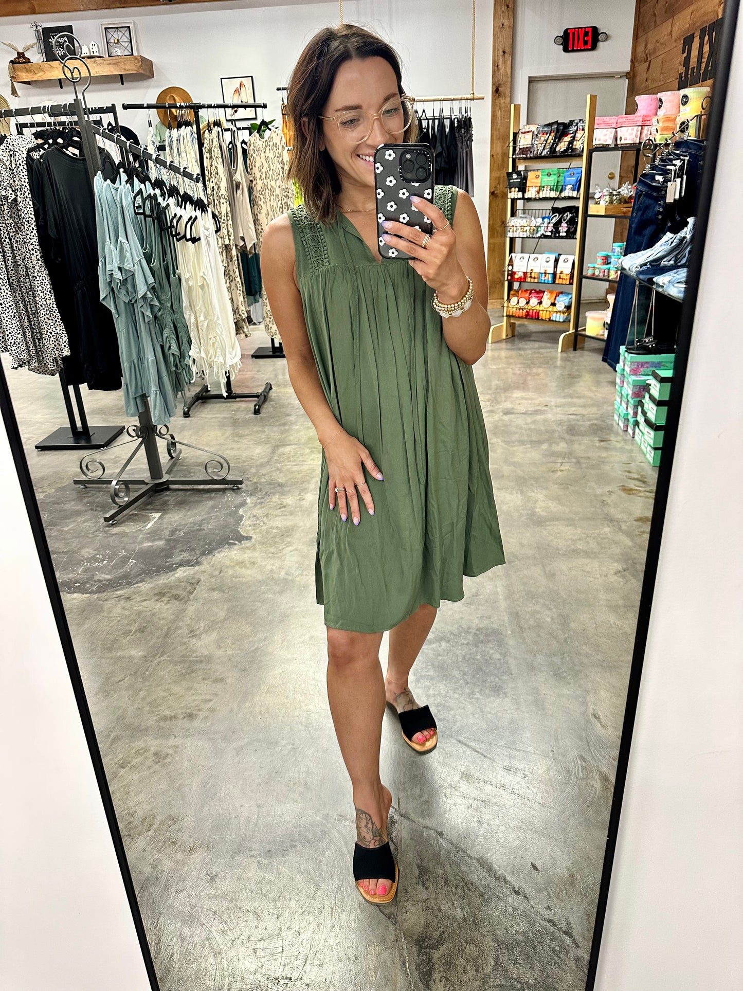 Tied Crochet Detail Cutout Dress