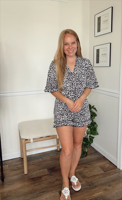 Leopard Ruffled Romper