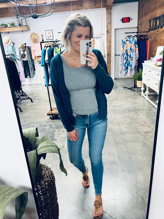 Kiss Me Tonight Cardi in Teal