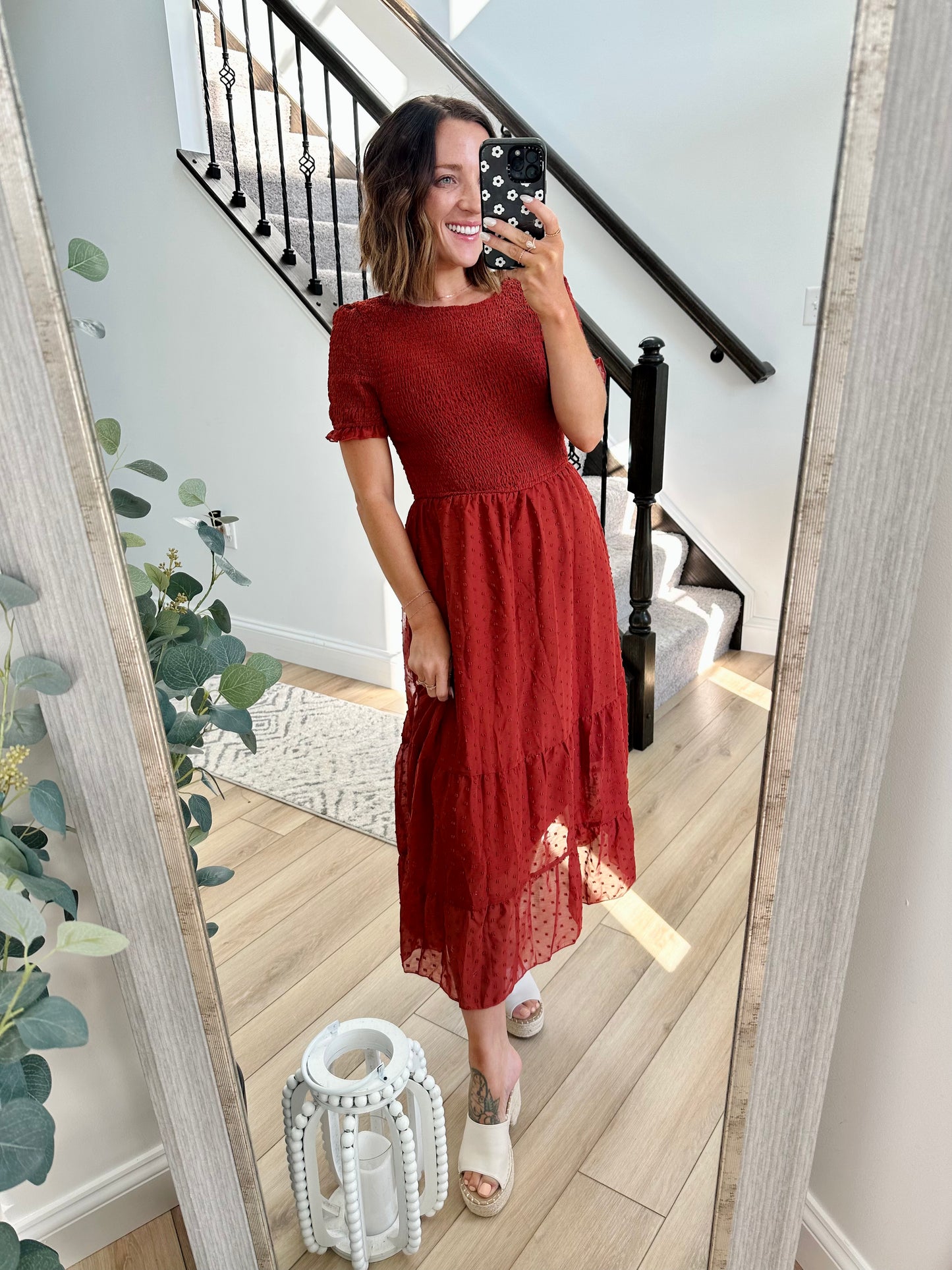 Swiss Dot Midi Dress