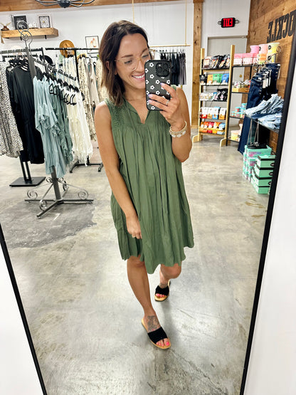 Tied Crochet Detail Cutout Dress