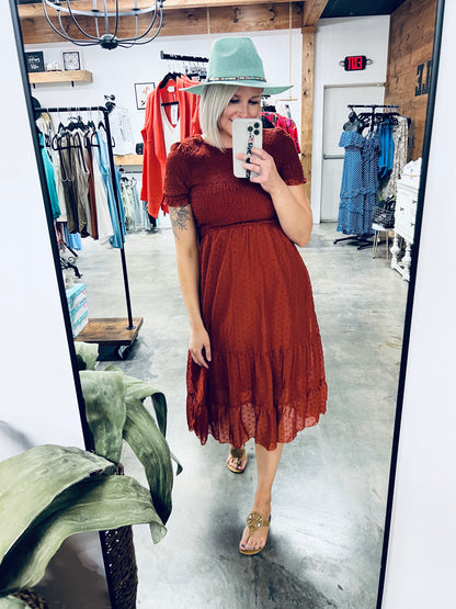 Swiss Dot Midi Dress