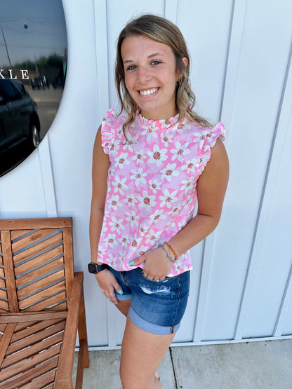 Pretty In Pink Floral Top
