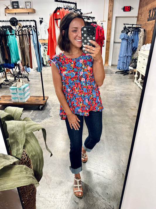 Here To Stay Floral Blouse