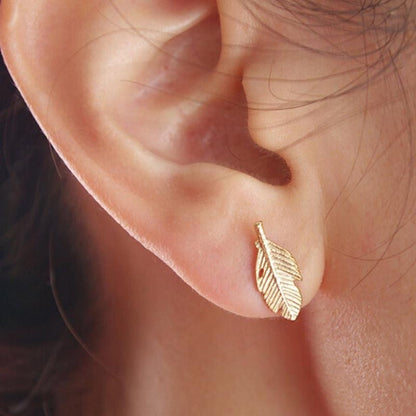 Small Feather Stud Earrings