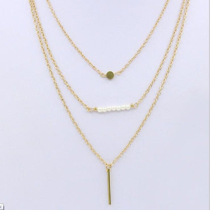 Aimee Pearl + Gold Layered Necklace