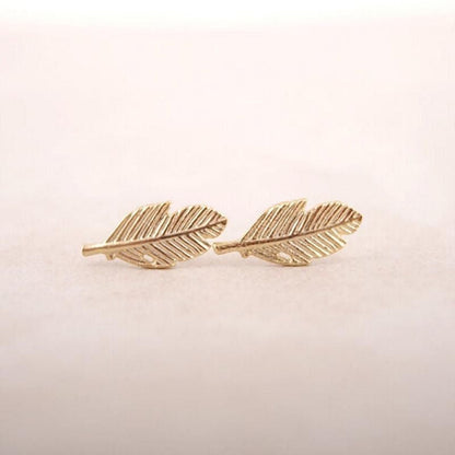 Small Feather Stud Earrings