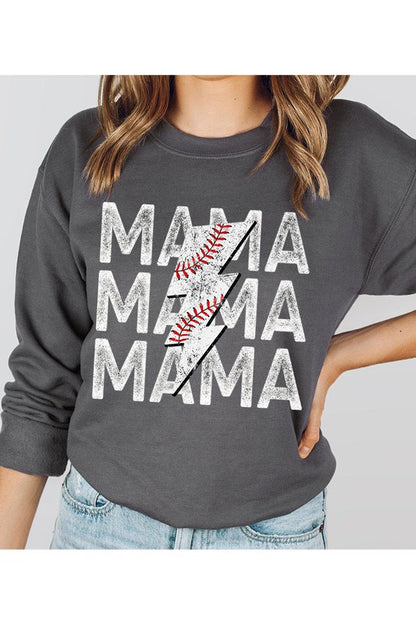 Mama Lightning Bolt Baseball Sweatshirt
