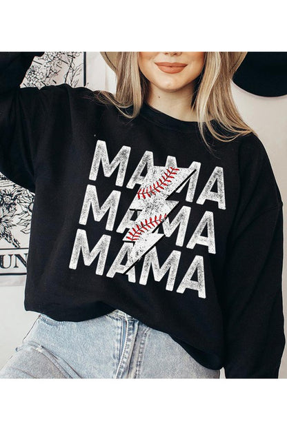 Mama Lightning Bolt Baseball Sweatshirt