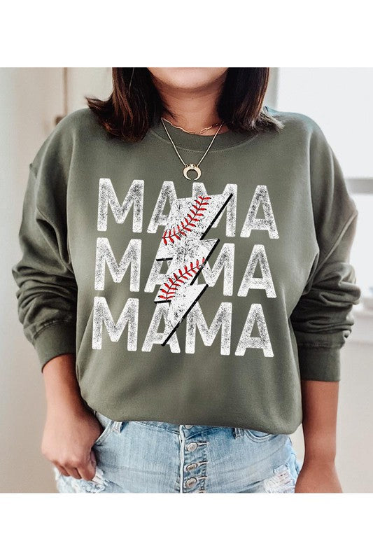 Mama Lightning Bolt Baseball Sweatshirt