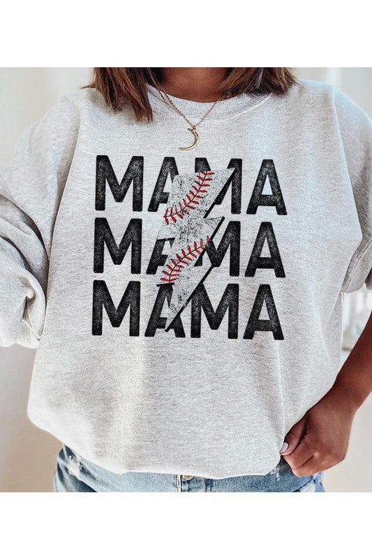 Mama Lightning Bolt Baseball Sweatshirt