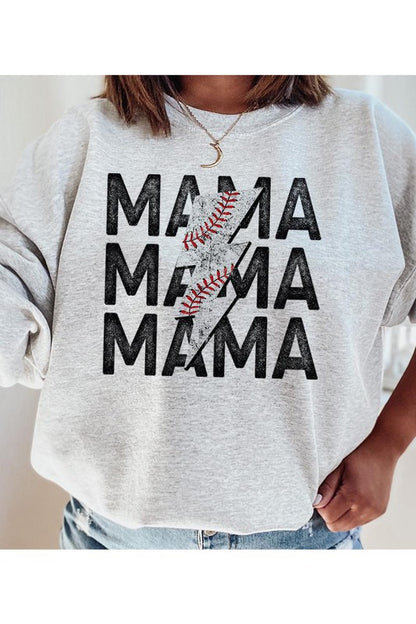 Mama Lightning Bolt Baseball Sweatshirt