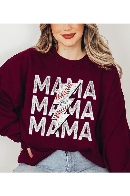 Mama Lightning Bolt Baseball Sweatshirt