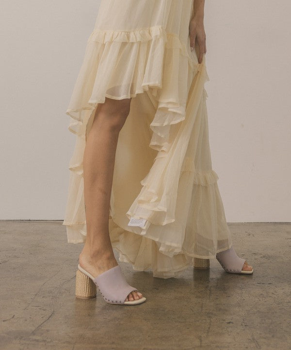 Serena Raffia Slide Heel