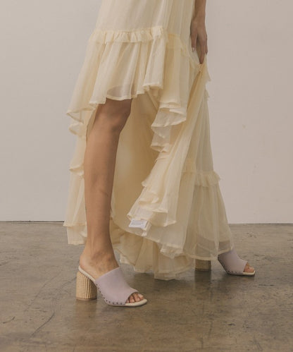 Serena Raffia Slide Heel