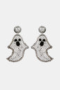 Ghost Shape Beaded Dangle Earrings