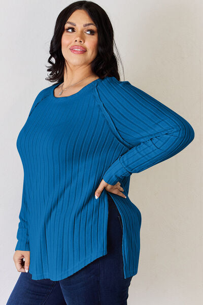 Always Yours Ribbed Round Neck Top